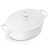 E-far 7QT Oval Dutch Oven Pot with Lid, Enameled