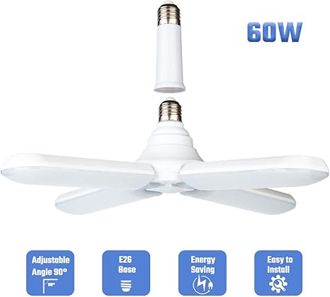 Amazon Com Led Garage Light 60w 6000lm Deformable Led Garage