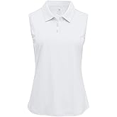 BGOWATU Women's Golf Shirts Sleeveless Polo Shirts Collared 3 Buttons Tennis Tank Tops UV Protection Quick Dry