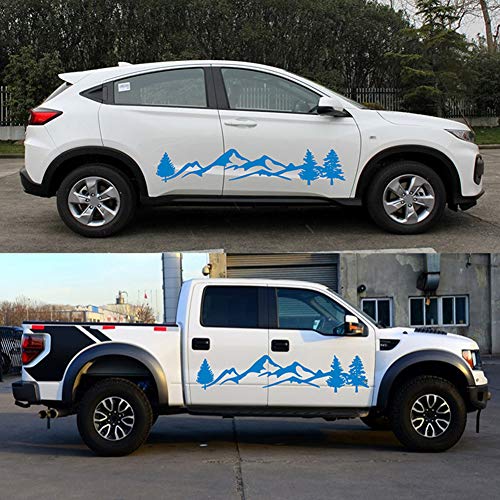 xxiaoTHAWxe Mountain Tree Car-Styling Vehicle Body 2 Side Skirt Decals Stickers Decoration - Black - Thumbnail 4