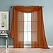 Window Elements Diamond Sheer Voile 56 x 216 in. Curtain Scarf, Rust