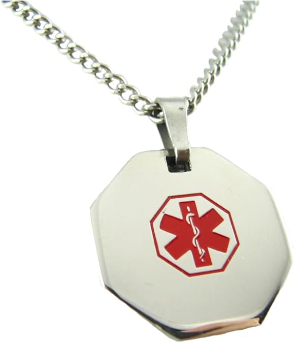 MyIDDr DNR alert Medical ID Necklace, PREENGRAVED My Identity