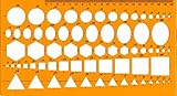 Template 5 Patterns Ruler Stencil Assorted - Circle, Ellipse, Hexagon, Square, Triangle