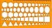 Template 5 Patterns Ruler Stencil Assorted - Circle, Ellipse, Hexagon, Square, Triangle