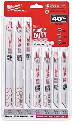 Milwaukee 16-Piece Metal SAWZALL Reciprocating Saw Metal Cutting Blade Tools Set