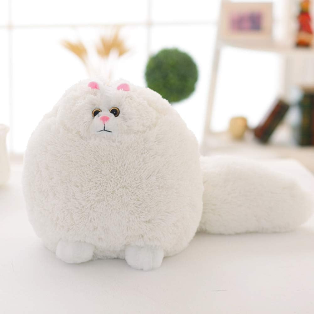 ERDAO Fat Cat Plush Stuffed Animal,Fluffy Soft White Plush Toy Doll Gift,11.8 inch