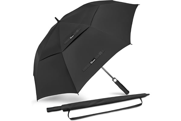 NINEMAX Large Golf Umbrella Windproof 51/54/62/68 Inch Extra Large, Automatic Open Double Canopy Ven