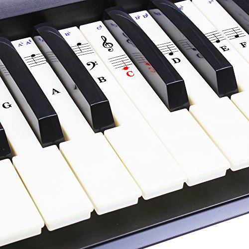 Piano Stickers, Keyboard Stickers for 49/61/ 76/88 Key Keyboards, Removable and Transparent Stickers for Piano with Free Guide - Thumbnail 4