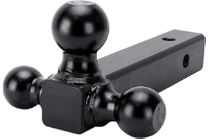 ANGCOSY Triple Ball Mount, 1-7/8”, 2” and 2-5/16” Tri-Ball Hitch Balls, Hollow Shank, Fits for 2” Receiver, 10,000 lbs, Without Hook