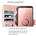 LK Galaxy S9 Plus Case, [Wrist Strap] Luxury PU Leather Wallet Flip Protective Case Cover with Card Slots and Stand for Samsung Galaxy S9 Plus (Rose Gold)
