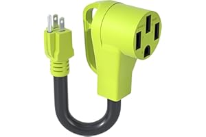 AOWEITOUR 50 Amp to 110 Adapter RV Cord, NEMA 5-15P Male to 14-50R Female , Heavy Duty STW 10 Gauge for RV Trailer Camper,Electrical Power Dogbone Plug(12 Inch)