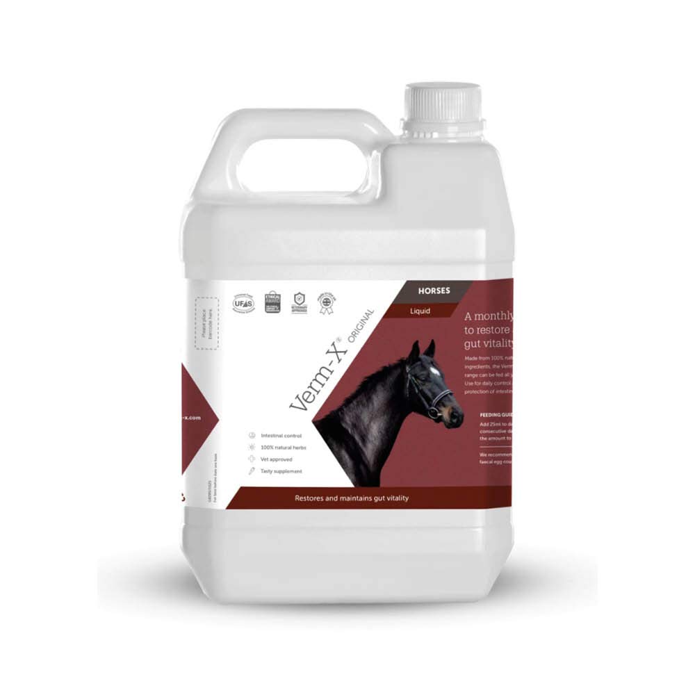Verm-X All Natural Liquid for Horses and Ponies. Supports Intestinal Hygiene. Vet Approved. UFAS Assured. Restores and Maintains Gut Vitality. Wormwood Free Recipe.,5 Litre