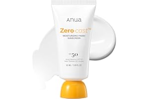 Anua Zero-Cast Moisturizing Finish Sunscreen,SPF 50, Glow Natural Sunscreen,No White Cast, Hyaluronic Acid, Niacinamide Sun Block For face,Oil-Free, Oxybenzone Free, Travel Essential (50ml/1.69fl.oz)