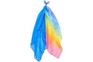 Sarah's Silks - Set of 2 Mini Playsilks, 100% Silk 21" Square Scarf for Dance, Movement and Pretend Play - Rainbow and Starry Night