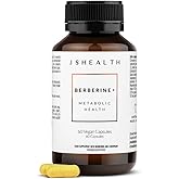 JSHealth Vitamins Berberine+ Formula — Berberine Supplement for Metabolic Health — Vegan, Gluten-Free & Non-GMO. (60 Tablets)