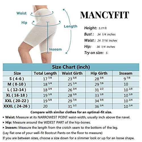 MANCYFIT Short Leggings for Women Slip Shorts Mid Thigh Legging Plus Size Undershorts Flat Beige XX-Large