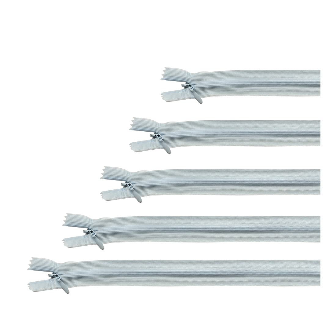 Invisible Zipper Closed, 5 Sizes and 20 Colors #3, Fine Zipper, Elegant and Discreet for Sewing on Clothes, Dresses, Skirts, Sewing Zipper, (Assorted 5 50 Units, 183)