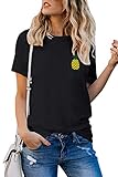 Nailyhome Womens Cute Tops Short Sleeve Pineapple Summer Shirt Blouse Tee