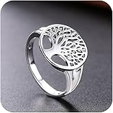 Cutesmile Fashion Jewelry 925 Sterling Silver Tree of Life Ring Jewelry Wedding Women Cute Size 6-9 (7)