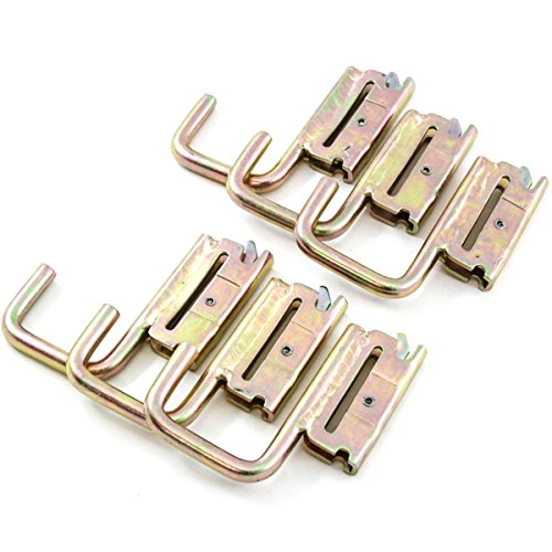 Red Hound Auto 6 Square J Hooks for E Track System Trailer Flatbed Jacket Rack
