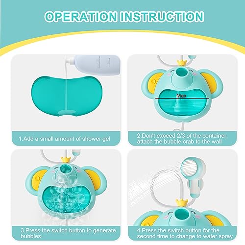 Baby Bath Shower Head,MOJINO Bath Bubble Maker Machine for Bathtub Tub ...