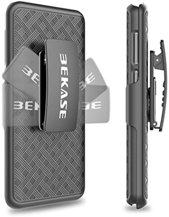 BEKASE Galaxy S9 Case, (TM) Hard Shell Holster Combo Matte Finish Protective Slim Case for Samsung Galaxy S9 with Kickstand and Locking Belt Swivel Clip (Black)