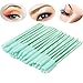 BIHRTC Pack of 100 One-Off Disposable Silicone Eyelash Mascara Brushes Wands Applicator Eyebrow Brush Makeup Tool Kit Set (Tower Shape - Light Green)
