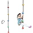 BUBBLEBAY 6.56ft Climbing Rope Swing with Treads Climbing Rope Plate Swing Hanging Swing Ninja Rope Accessories