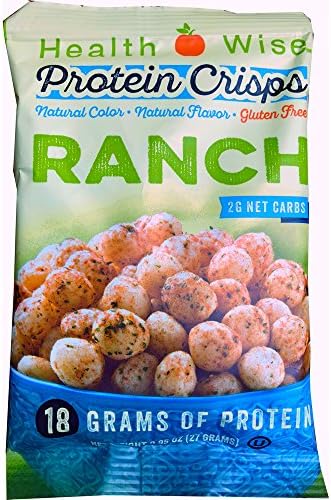 HealthWise - Ranch Protein Diet Crisps - High Protein - Low Calorie - Low Fat - Low Carb - Gluten Free - Vegetarian - Healthy Weight Loss Crisps - 7 Bags