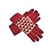 YAN & LEI Women's Cute Hearts Knitted Winter Gloves with Roll Up Cuffs