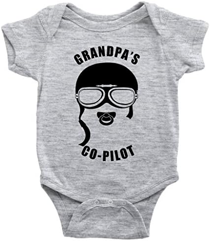 Teehub Grandpas CO Pilot One-Piece Cute Airplane Helicopter Plane Future Flyer Baby Bodysuit