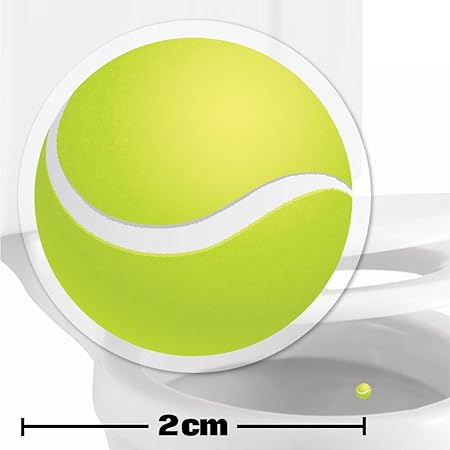 10 X Tennis Ball Toilet Target Stickers 2cm Wide Cleaner