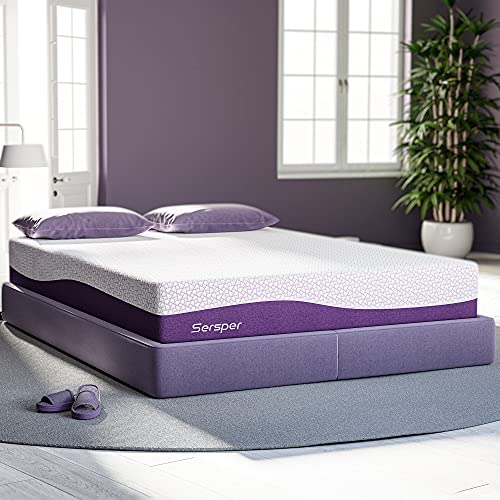 Twin Mattress, Sersper 8 Inch Gel-Infused Memory Foam Twin Size Mattress in a Box, Sleep Cool Single Bed for Motion Isolation & Pressure Relief, CertiPUR-US Certified, 100-Night Trial