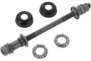 Bike Wheel Hub Kit Rear Axle Ball Bearings 180mm Length Grey Coated 9.5mm Diameter Sturdy for Heavy Loads