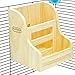 Niteangel Grass and Food Double Use Feeder, Wooden Hay Manger for Rabbits, Guinea Pigs (7'' x 6.3'' x5.8'')
