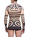 Coofandy Men’s Tattoo multi-coloured tribal inspired print long sleeve shirt Nude Medium