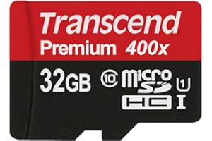 Transcend 32 GB MicroSDHC Class 10 UHS-1 Memory Card with Adapter (TS32GUSDU1)