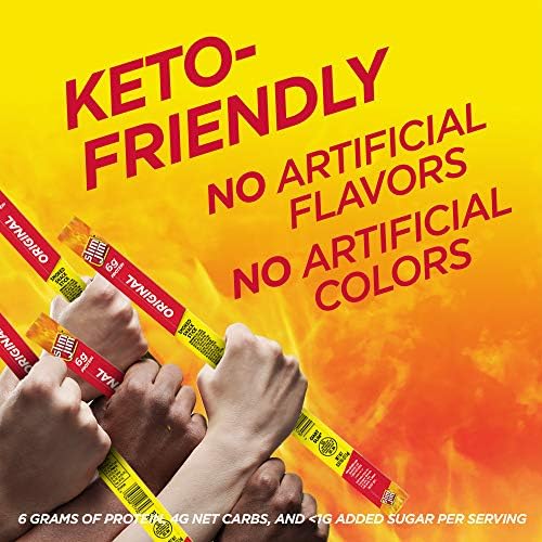 SLIM JIM GIANT SIZED ORIGINAL SMOKED SNACK STICKS, KETO FRIENDLY SNACK, MEAT SNACKS, 0.97 OZ. STICKS, 6 COUNT