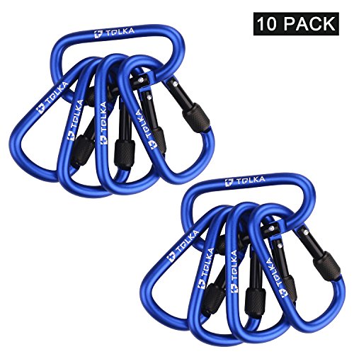 TOLKA Screw Lock Carabiner Carabiner Keychain Carabiner Clip D Ring Locking Carabiners Navy 10 Piece