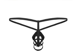 Loloda Men's Sliding Ring Enhancing Straps Micro Thongs Underwear Hollow C String Underpants