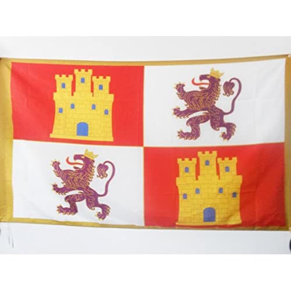 AZ FLAG - Crown of Castile 1230-1715 Flag - 3x5 Ft - Kingdom of Castile Banner with Sleeve - 100% Polyester - Fade Resistant - Vivid Colors - 3' x 5' Feet - 150x90 Cm