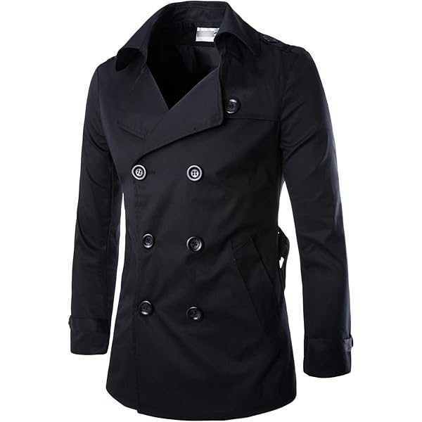 Spring Autumn Men Trench Coats Double Breasted Sashes Fashion