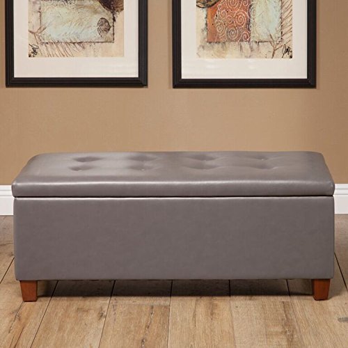 1 HomePop+Leatherette+Rectangular+Storage+Charcoal