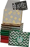 Gift card holder, envelope box with elastic and tag, assorted christmas designs in assorted colors, pack of 12 boxes