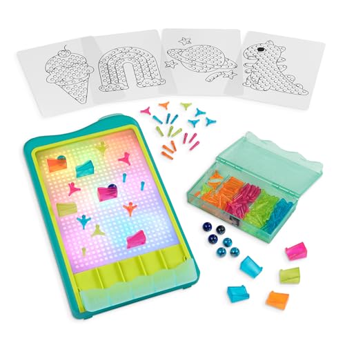B. toys – Marble Run & Peg Board – Color-Changing Light Board – 180pc Creative Art Toy – Toys for Toddlers, Kids – 4 Years + – Light-Up Marble Drop
