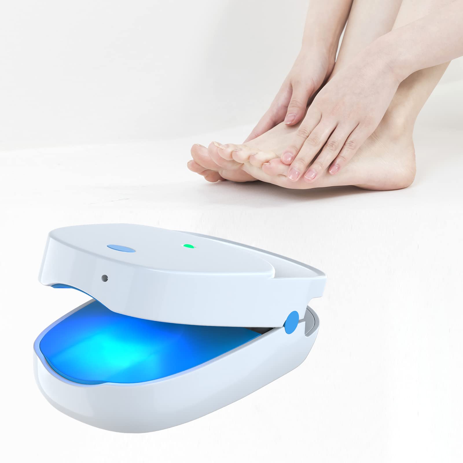 iKeener Nail Fungus Laser Treatment Device,Portable Laser Therapy Nail Cleaning&Maintenance Equipment,Rechargeable Finger&Toe Care Supplies,Home Use,Painless,Cure Fungus Onychomycosis (White)
