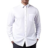 JEETOO Oxford Dress Shirts for Men Long Sleeve Button Down Shirt