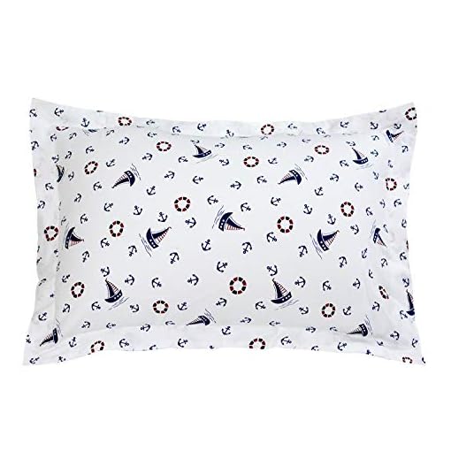 Brandream White Nautical Pillow Cases Set of 2 Standard Size 100