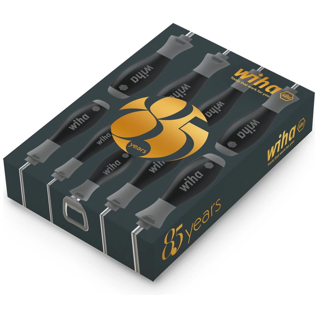 Wiha 85 Jahre Jubiläumsedition Schraubendreher Set 8,5-tlg limitiert (3xSchlitz, 2xPhillips, 3xTORX, 1xFlaschenöffner) 2