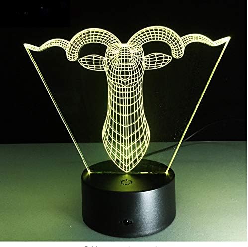 Camera Cafe Regali Di Natale.Luce Notturna Cartoon 3d Lampada Capra 7 Colore Gradiente Led Night Light Casa Camera Mall Bar Cafe Decor Cervi Bambino Natale Regali Di Compleanno Amazon It Illuminazione